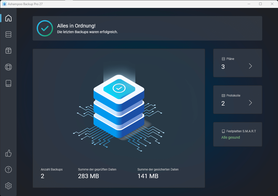 Ashampoo Backup Pro 27, Windows 11/10, Dauerlizenz, Digitaler Download Deutsch  