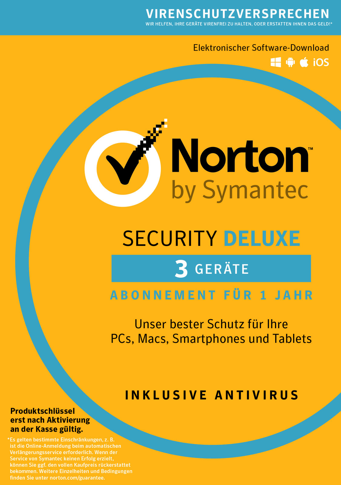 NORTON SECURITY Deluxe 3.0 2026 3 Geräte KEIN ABO Download