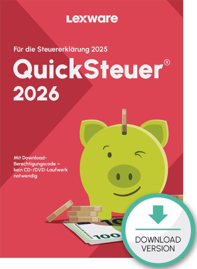 QuickSteuer 2026 (für Steuerjahr 2025), Digitaler Download, Deutsch
